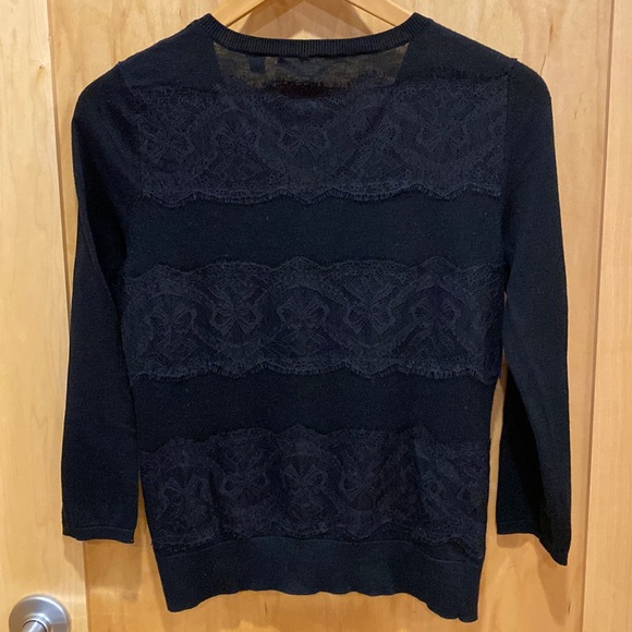 Black Cardigan with Lace KNITTED AND KNOTTED - Picture 2 of 14